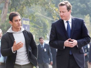 David Cameron with Aamir Khan
