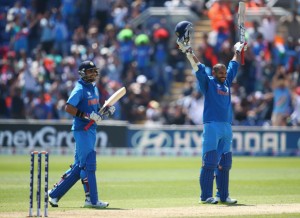 India beat South Africa by 26 runs in their opening match at the ICC Champions Trophy in Cardiff as Shikhar Dhawan's made his maiden ODI century